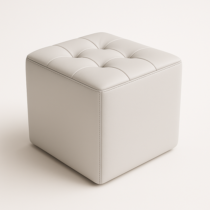 Диван офісний - пуф HAPPY LX 2300 білий(шкірозамінник) MINIMALIST, 360*360*380 мм